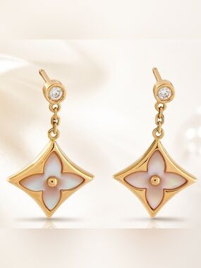 LV Color Blossom BB Star MOP Diamond Earrings